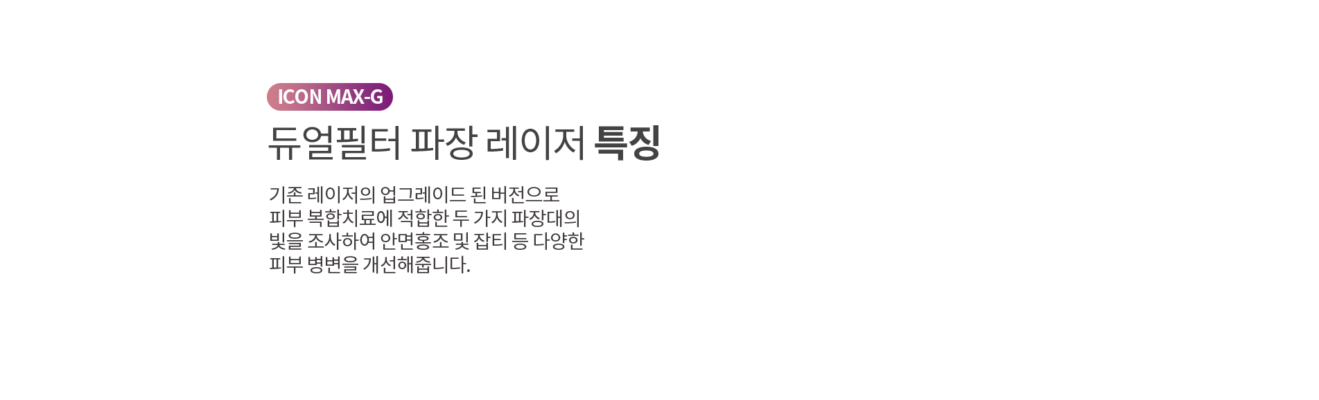 듀얼필터 파장 레이저 특징