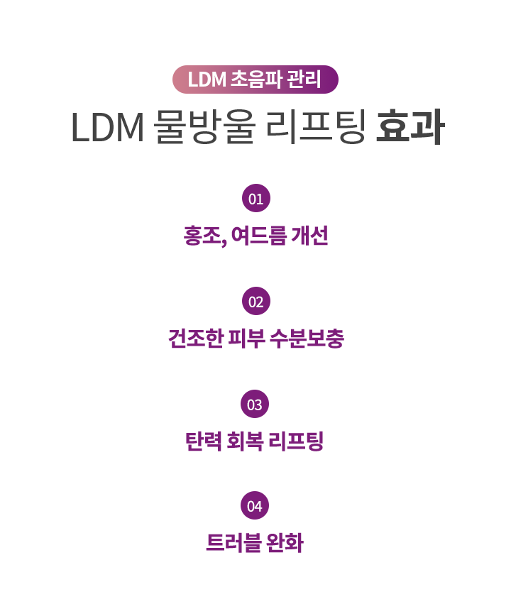 LDM 물방울 리프팅 효과