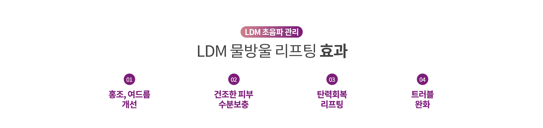 LDM 물방울 리프팅 효과